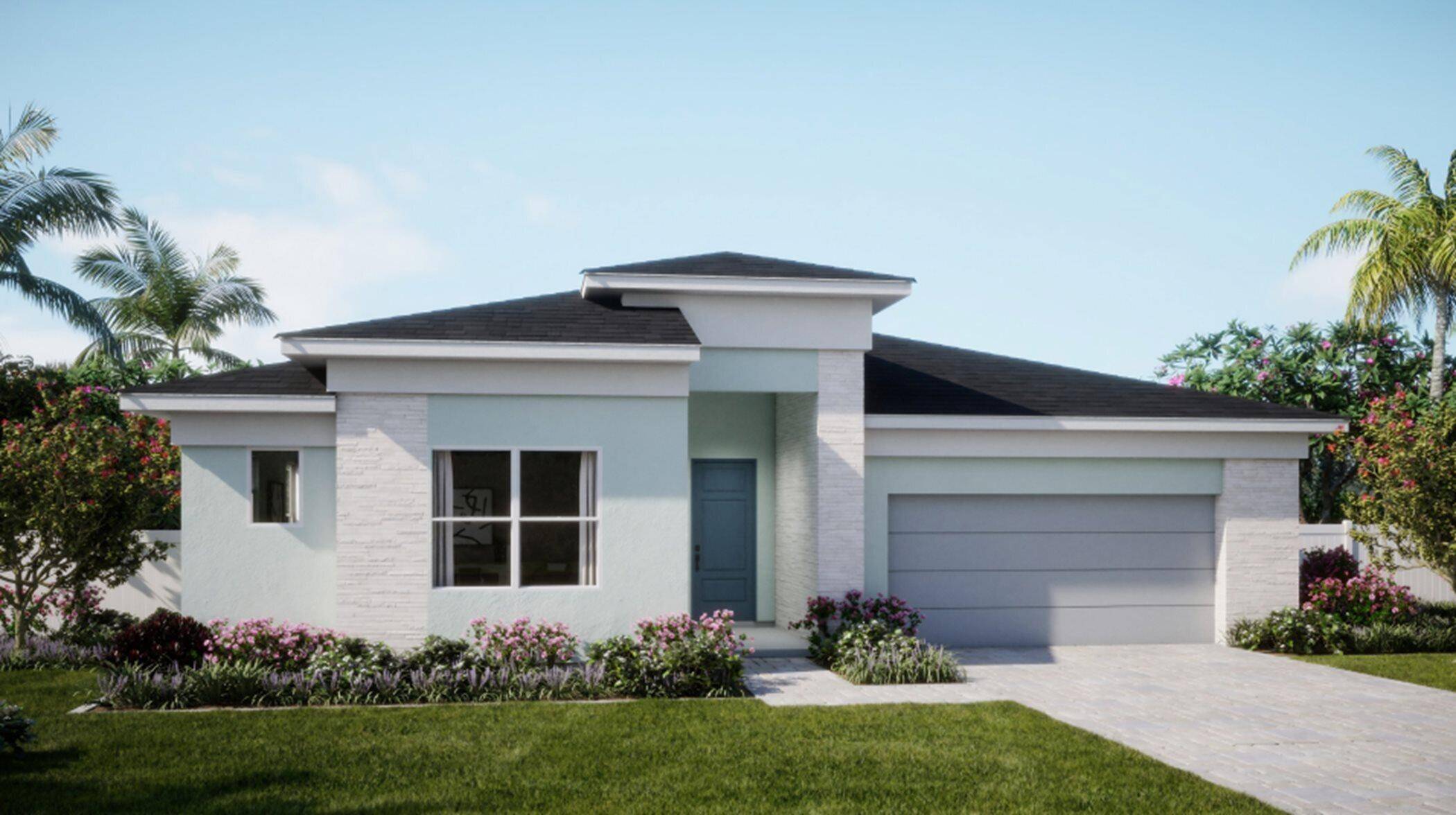 This new single level home boasts a modern and low maintenance design.