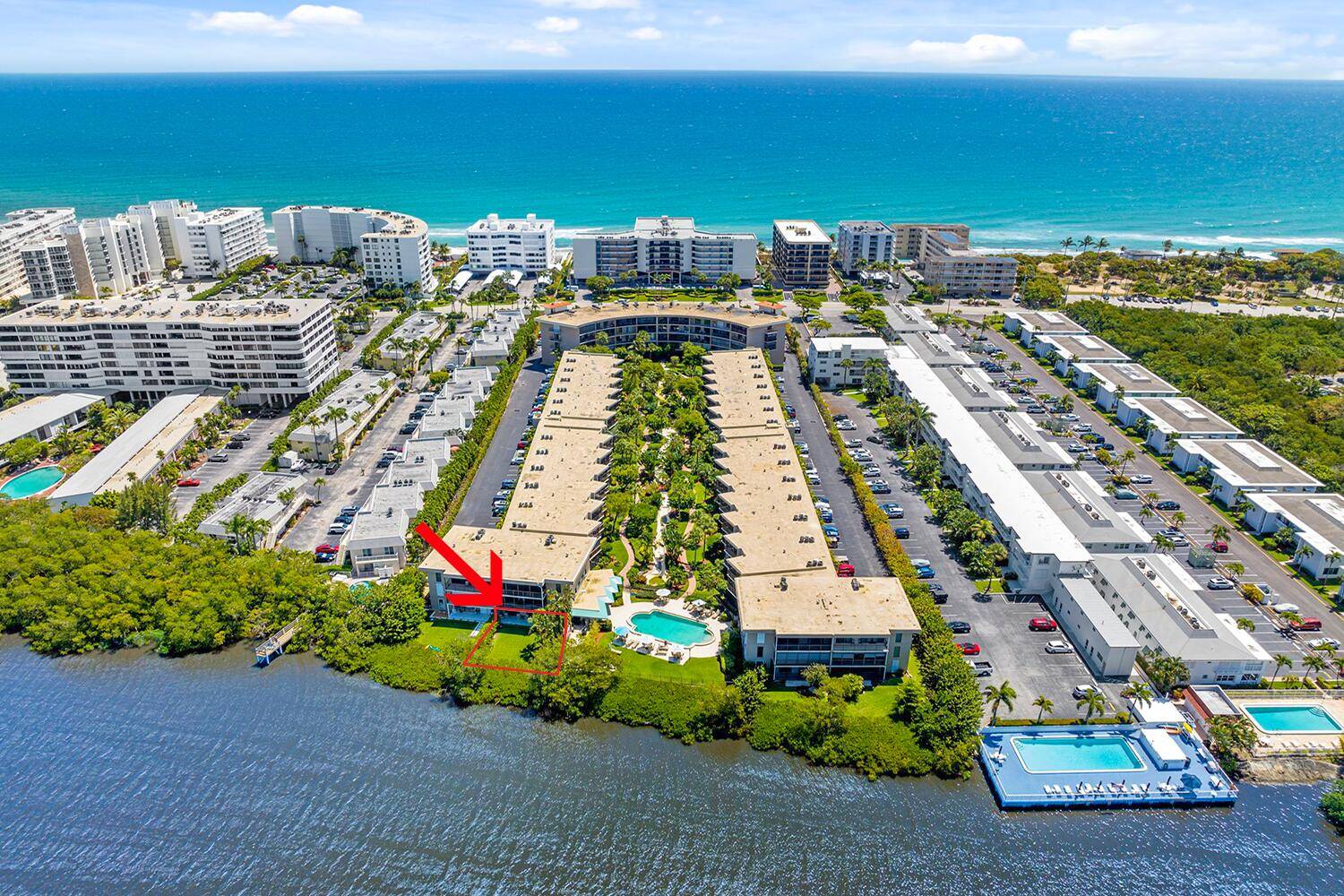 RENOVATED 2 bedroom WATERRONT condo with PRIVATE backyard ''limited common area'' on the Intracoastal.