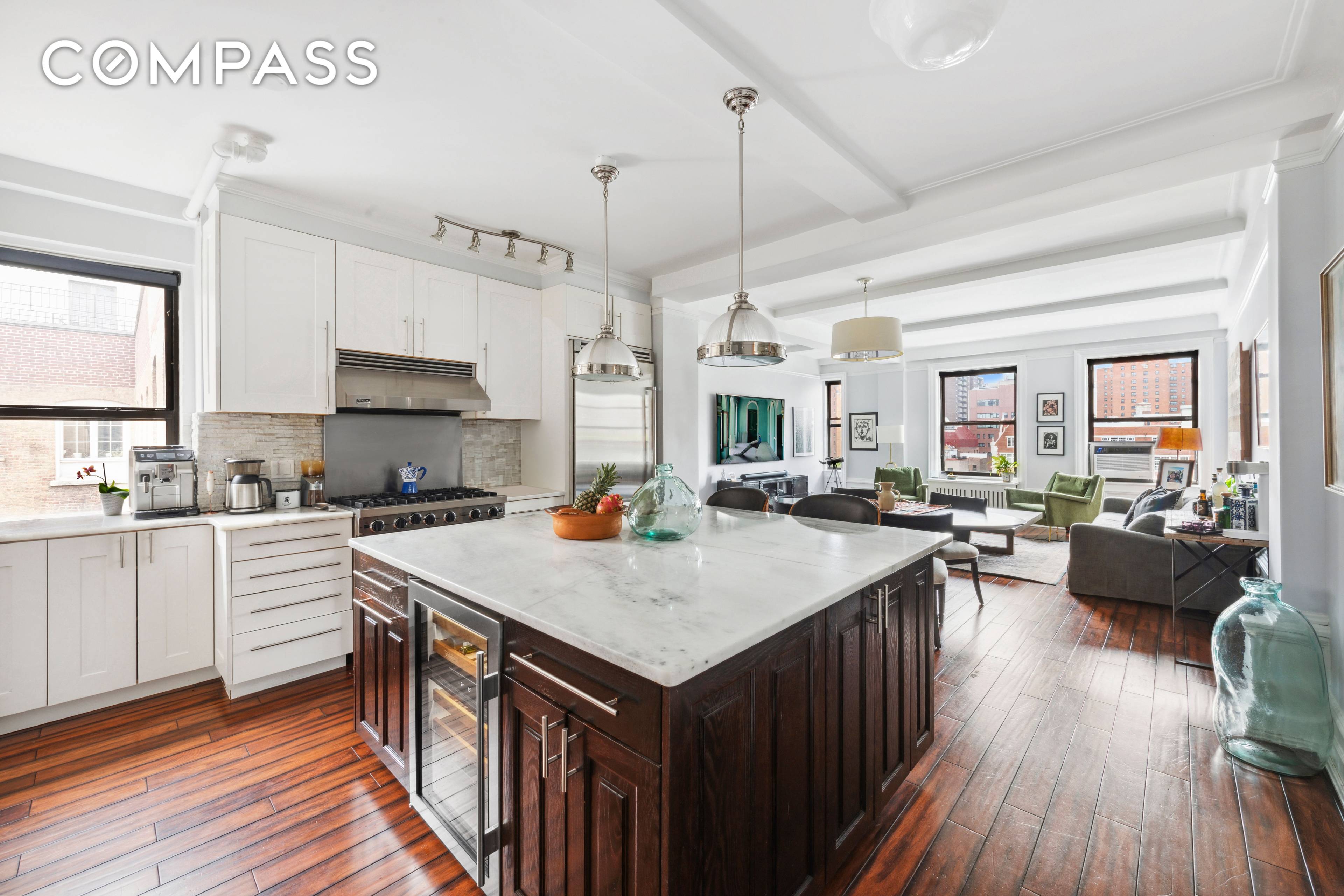 Bathed in natural light from oversized windows and open exposures, this impeccably updated Classic 6 delivers a flexible three bedroom plus home office home with two bathrooms.