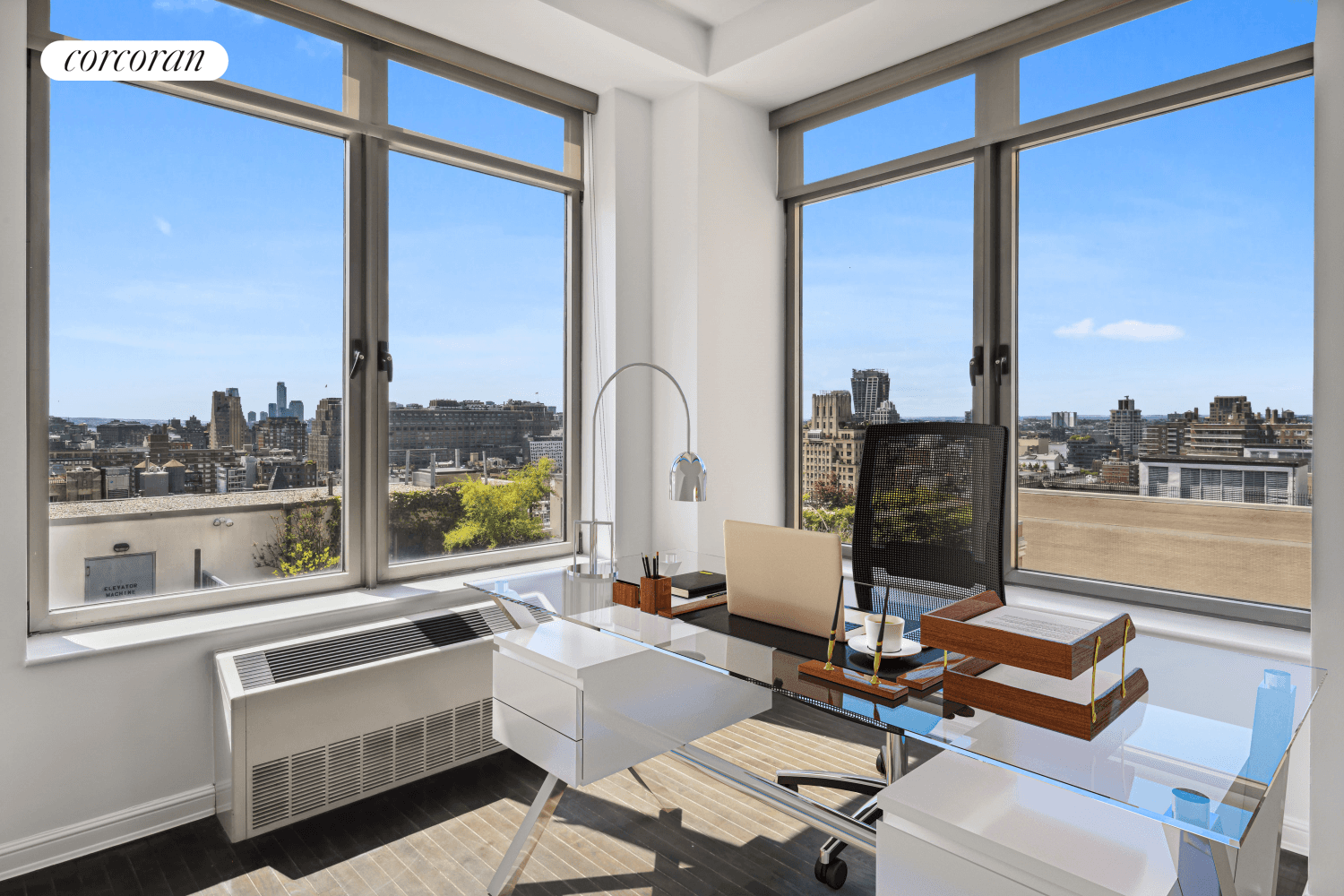 Experience sun filled views to Lower Manhattan from the luxurious Chelsea Mercantile !