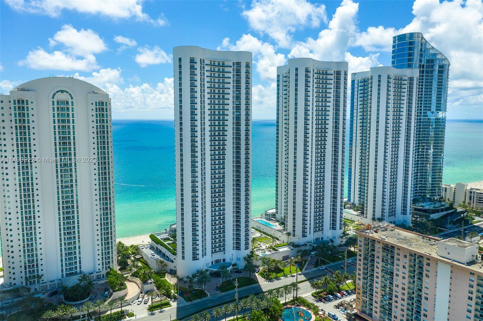 Ocean front building with semi private elevator entrance fully furnished.