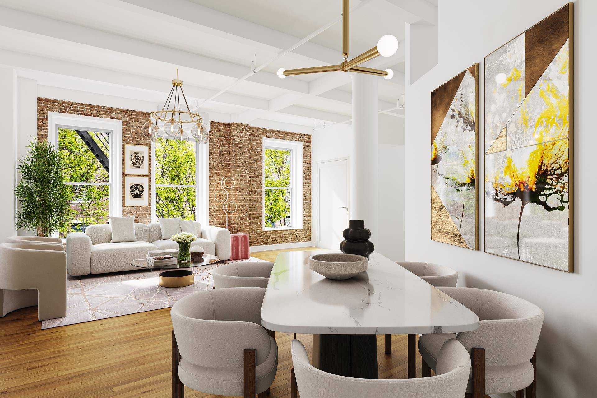 Explore the inviting ambiance of this artist's loft nestled in the heart of Chelsea.