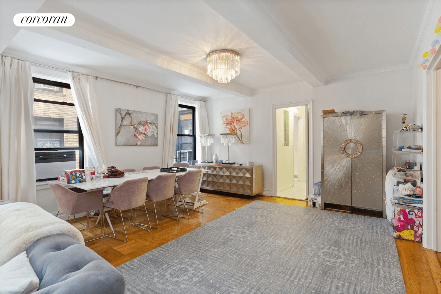 AVAILABLE FOR AUGUST Gorgeous LOFT LIKE 2 bedroom with expansive open floor plan, including a grand living room with a wood burning fireplace and a huge Formal Dining room.