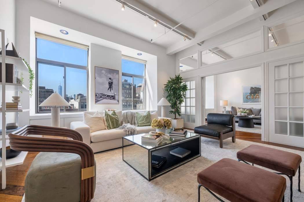 Sun Splashed Serenity in Flatiron 50 X 50 foot square loft with 50 feet of oversized south facing windows, 11 foot ceilings, open downtown views to the Freedom Tower and ...