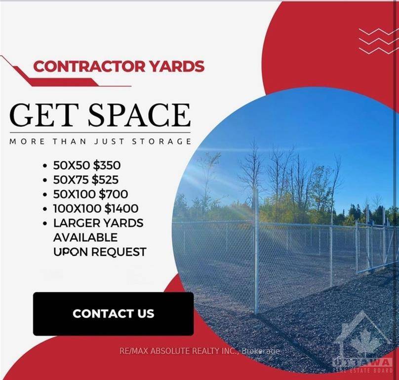 Industrial vacant land is available for lease, with options ranging from 0.