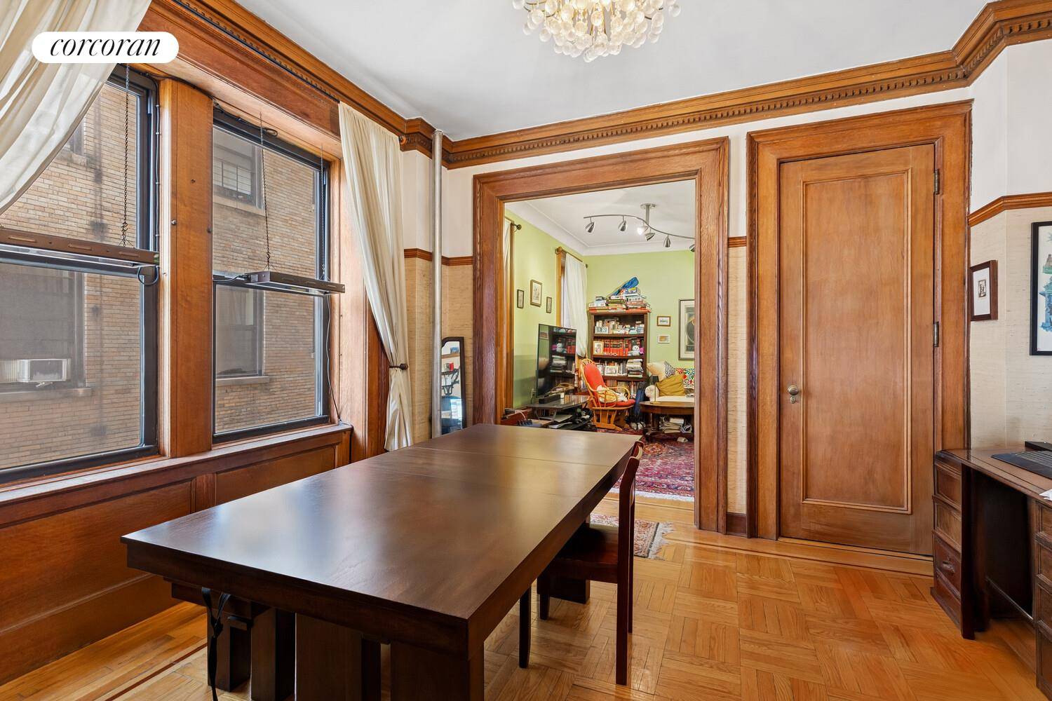 Exuding the elegant warmth that lovingly restored original woodwork gives, this apartment offers peaceful and gracious living of a bygone era.