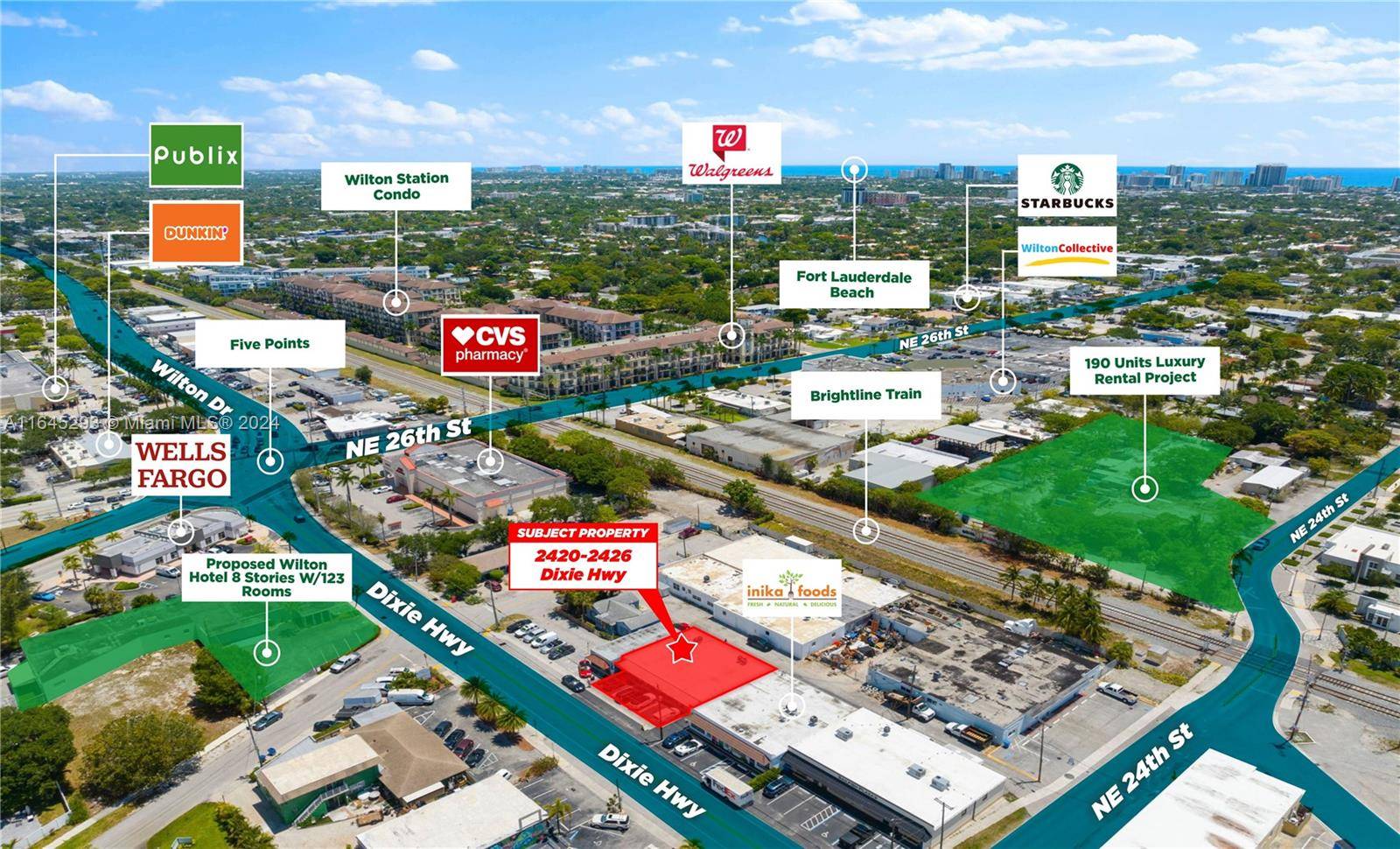 Compass Commercial presents a 4 bay flex retail building consisting of 3, 357sf on a 6, 110sf parcel zoned TOC S located in the emerging Wilton Manors Art District.