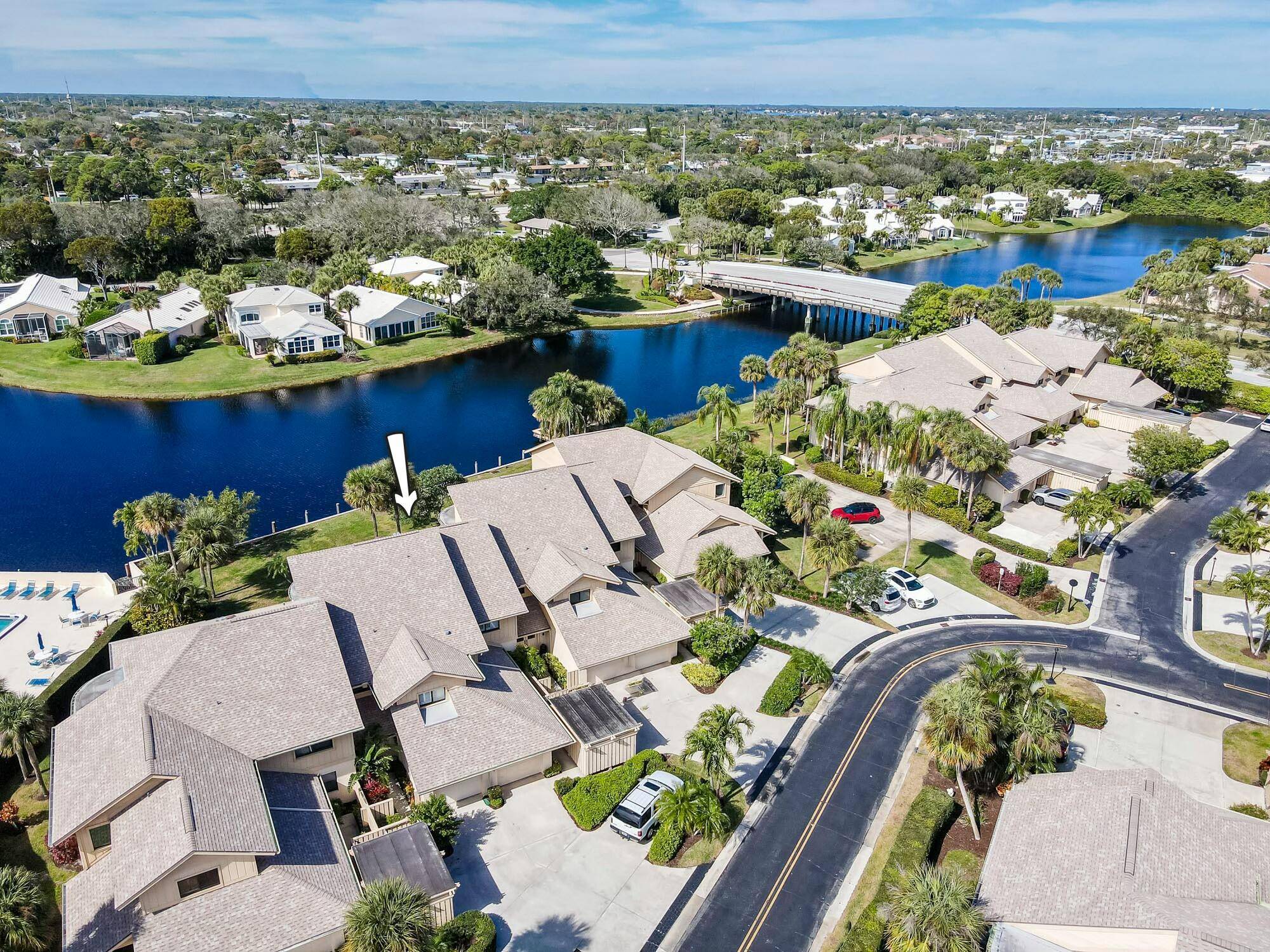 Resort style and maintenance free living can be yours in this waterfront single level condo in the lovely community of Waterbend at Jonathan's Landing.