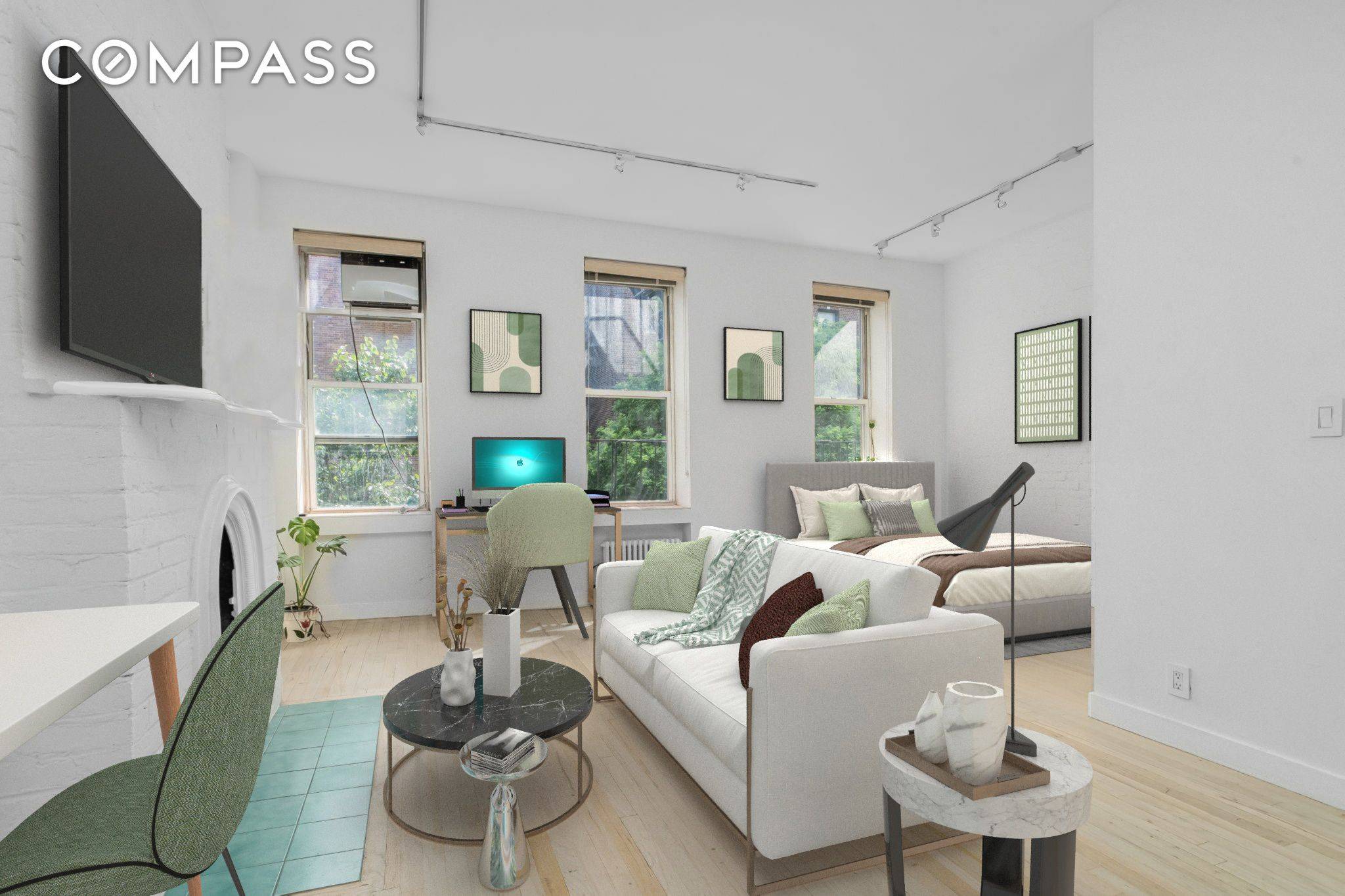 Application pending Move right in to this very charming, sunny, renovated unfurnished alcove studio in the heart of the East Village.