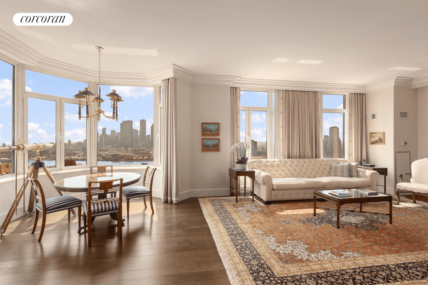 Flawless ! Comprising the entire half of the 25th floor, this enviable 3 bedroom 3.