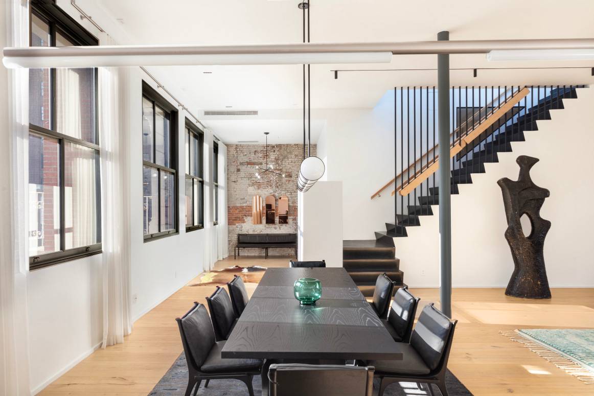 Gut renovated, Sun Blasted and Spectacular, four bedroom, three and a half bathroom penthouse loft, with 4 exposures, epitomizes chic TriBeCa living with outstanding modern design and an extraordinary 3000SF ...