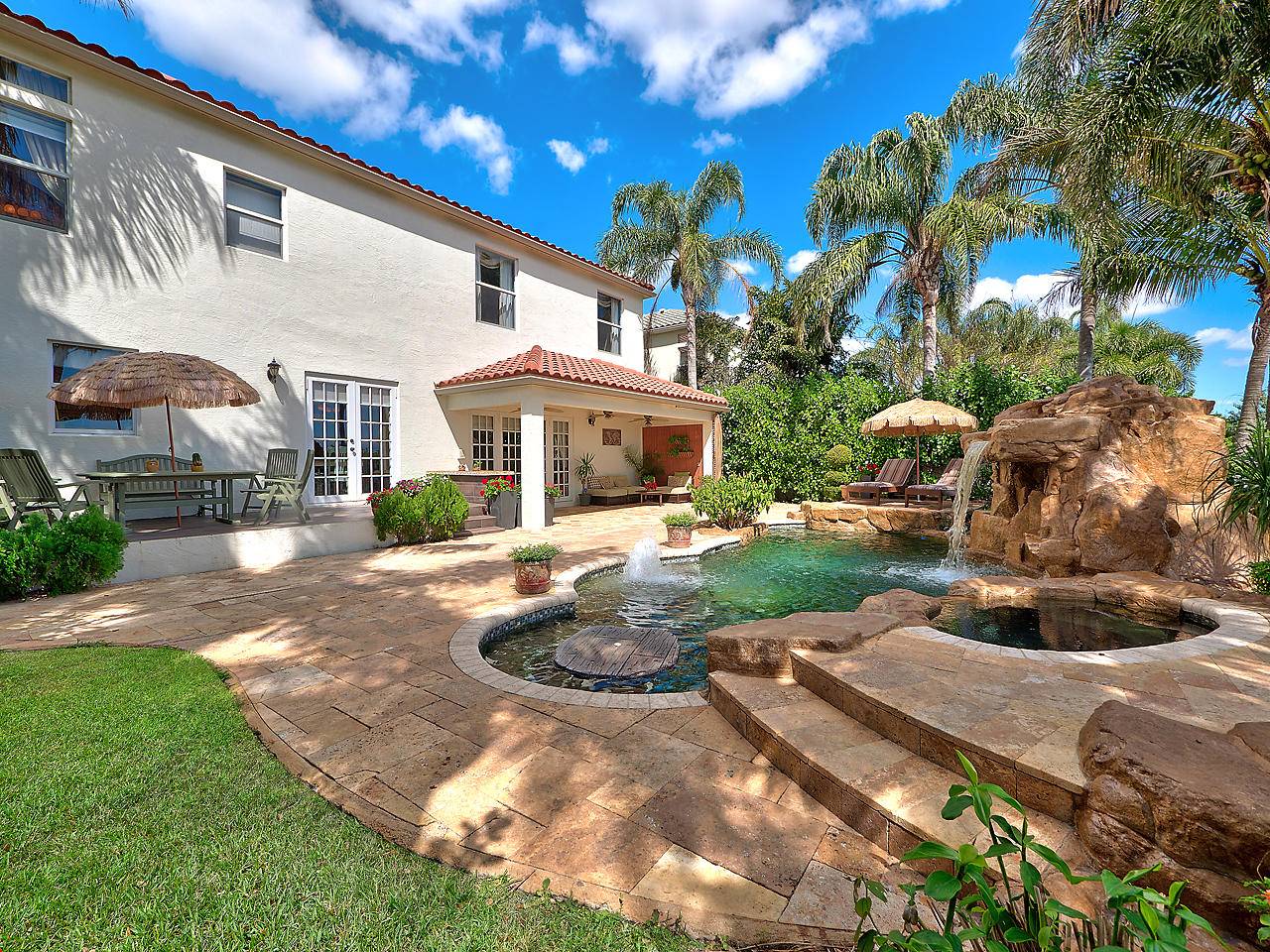Spectacular cul de sac home featuring 3 bedrooms, 3 full bathrooms, a 3 car garage, plus a Den, Office, and a private Study within the master suite.
