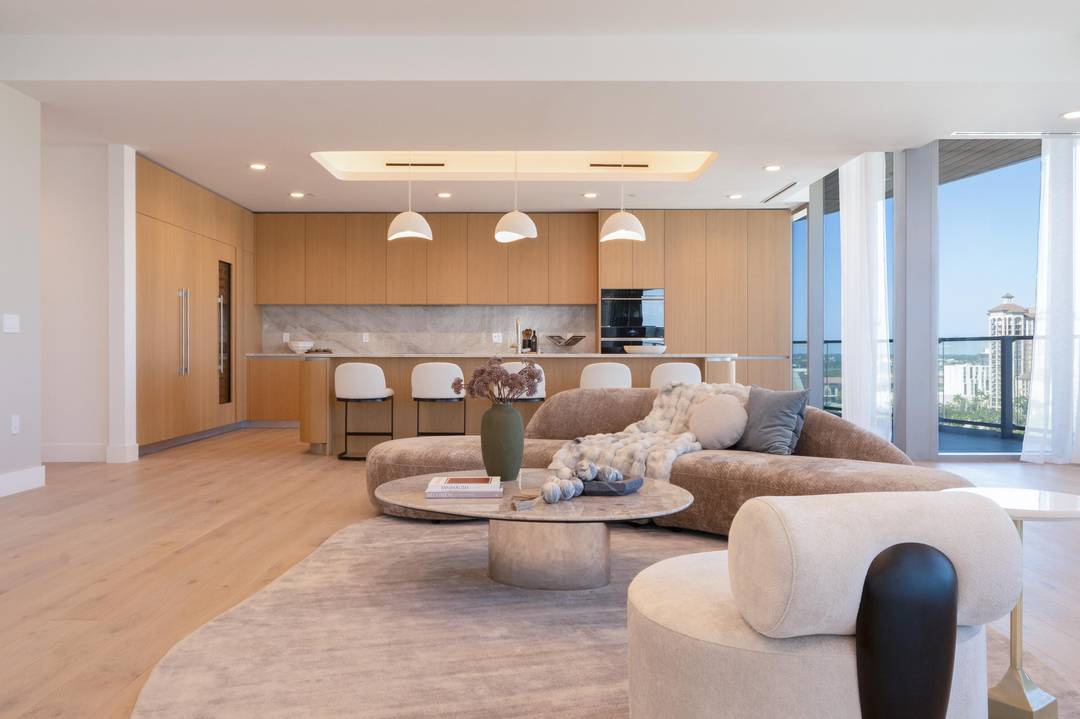 Discover this exquisite, move in ready 4 bedroom, 41 2 bath residence at the prestigious Forte on Flagler, a 41 unit boutique, luxury waterfront building.