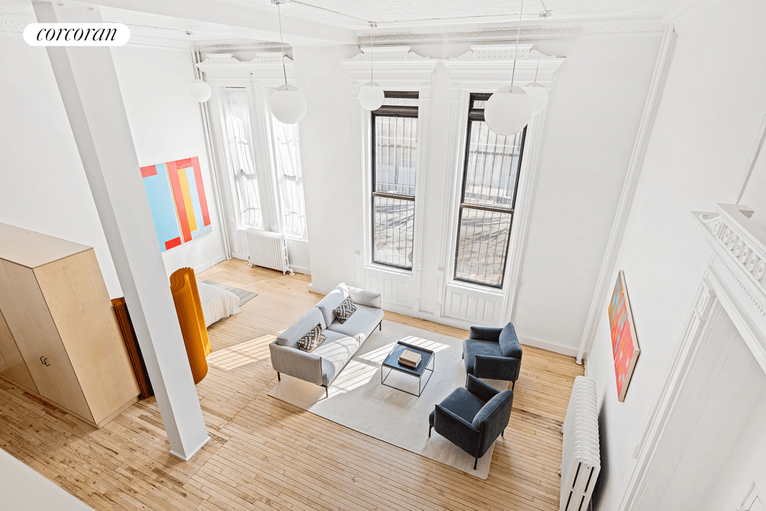 Two of a kind ; this architecturally stunning, freshly renovated, live work loft is available for the first time in a gorgeous pre war building.