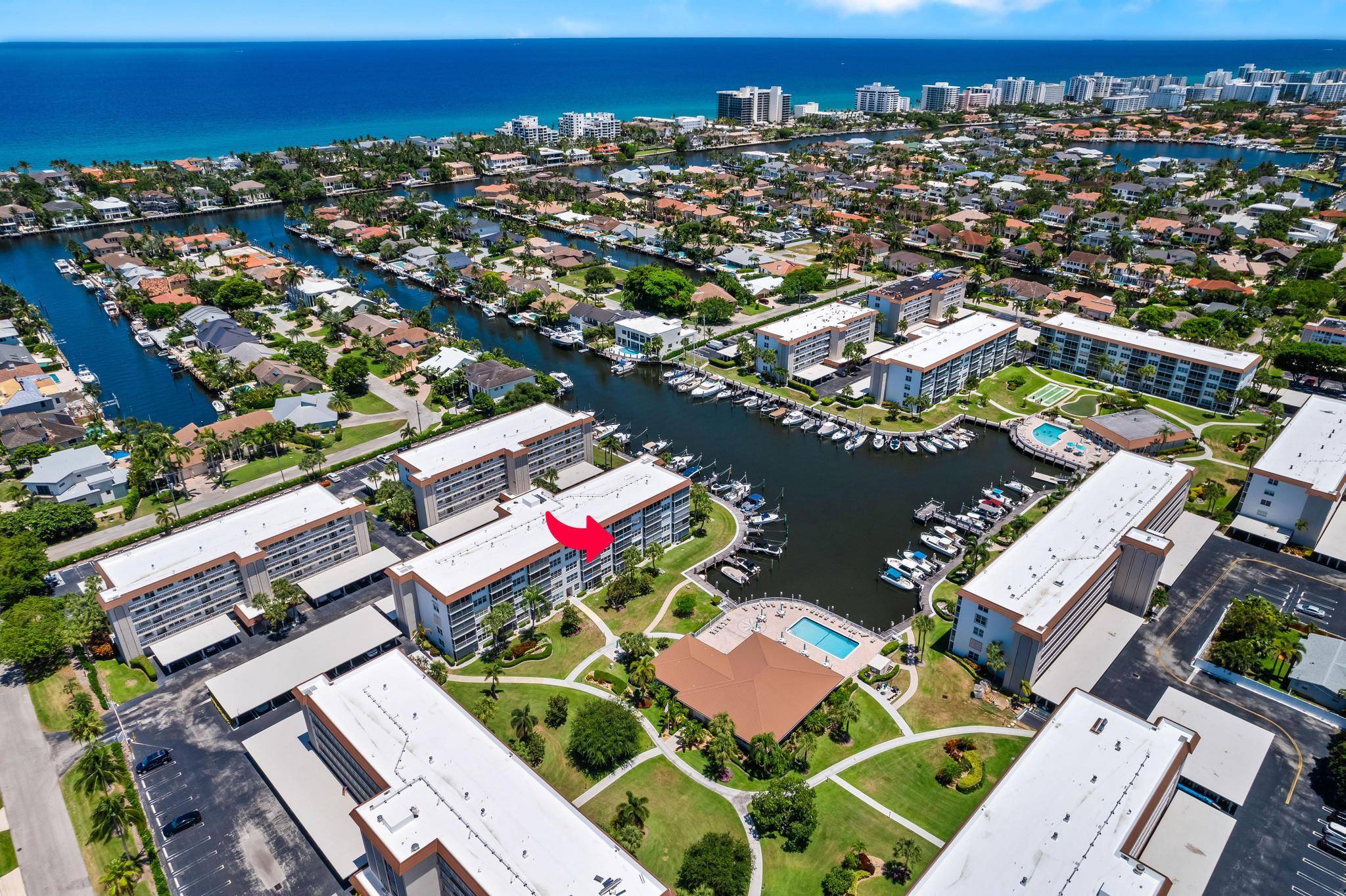 4th floor unit with Marina, Courtyard and Pool views !