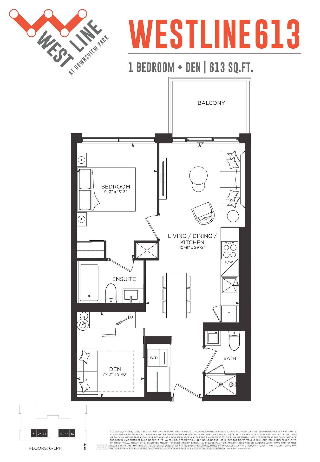 Don't miss out on this opportunity for a BRAND NEW, never lived in, 1 bed den at WestLine Condos !