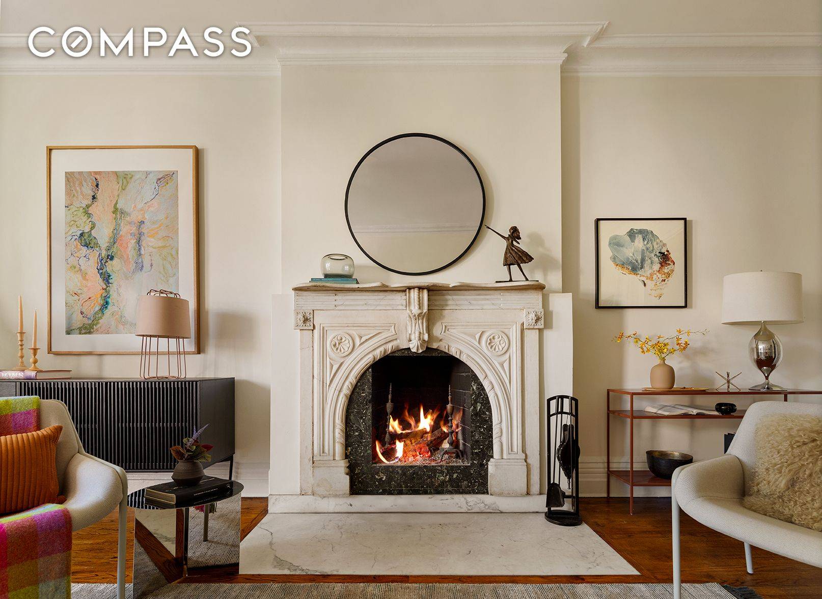 Just moments from Prospect Park, this elegant and generously proportioned two bedroom, two bath residence with a bonus nursery office showcases a sophisticated aesthetic and a versatile layout.