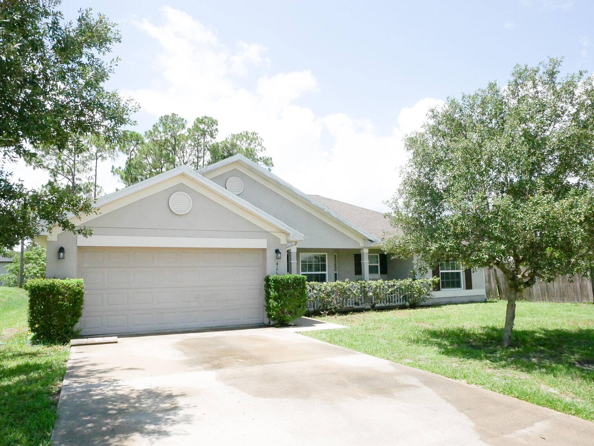 As is CBS 3 Bedroom, 2 Bathroom, 2 Car Garage HomeThis home features a split and open floor plan with vaulted ceilings for a spacious feel.