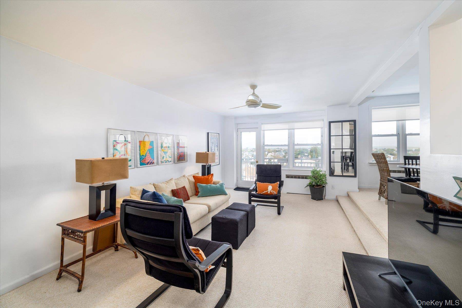 Spacious amp ; Sunlit Junior 4 WITH DEDICATED PARKING, featuring a unique layout, in a premier Long Beach Oceanfront building !