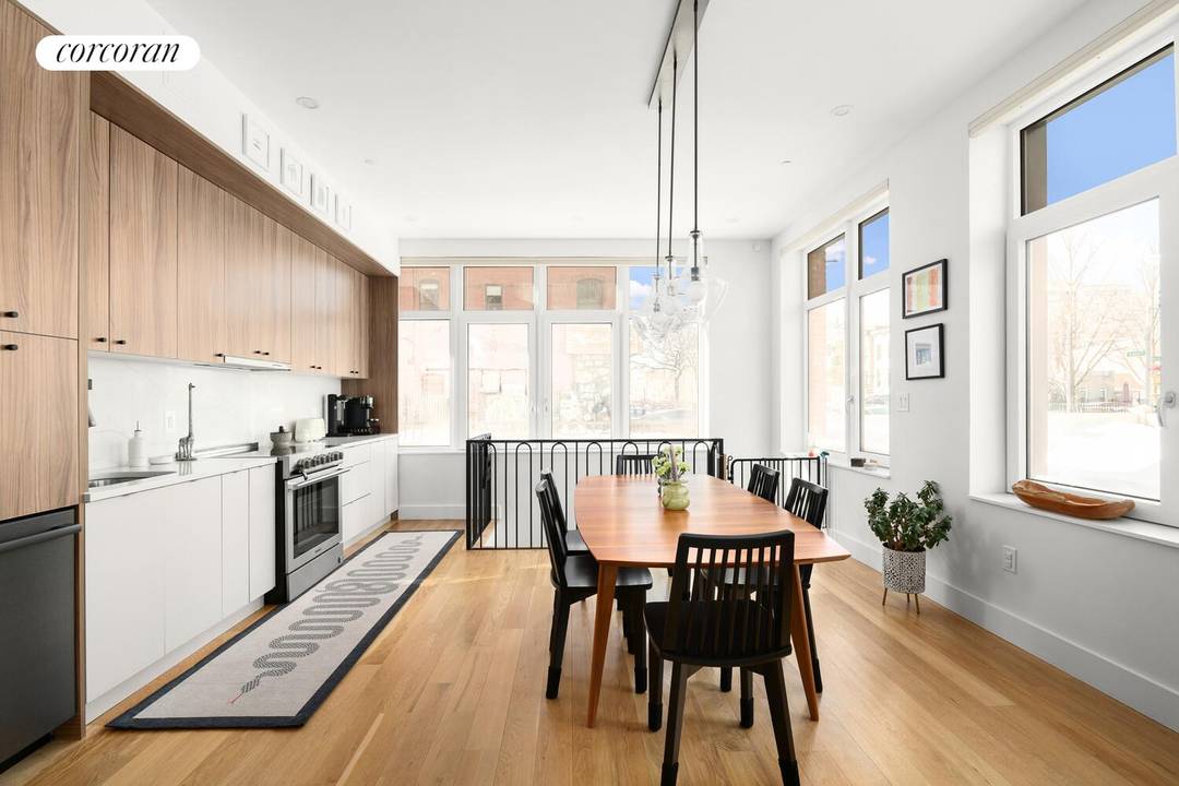 Welcome to 46 Kossuth Place, 1A a sun drenched, beautifully renovated 2 bedroom, 2 bath duplex currently being used as an expansive one bedroom plus den offering exceptional volume, modern ...