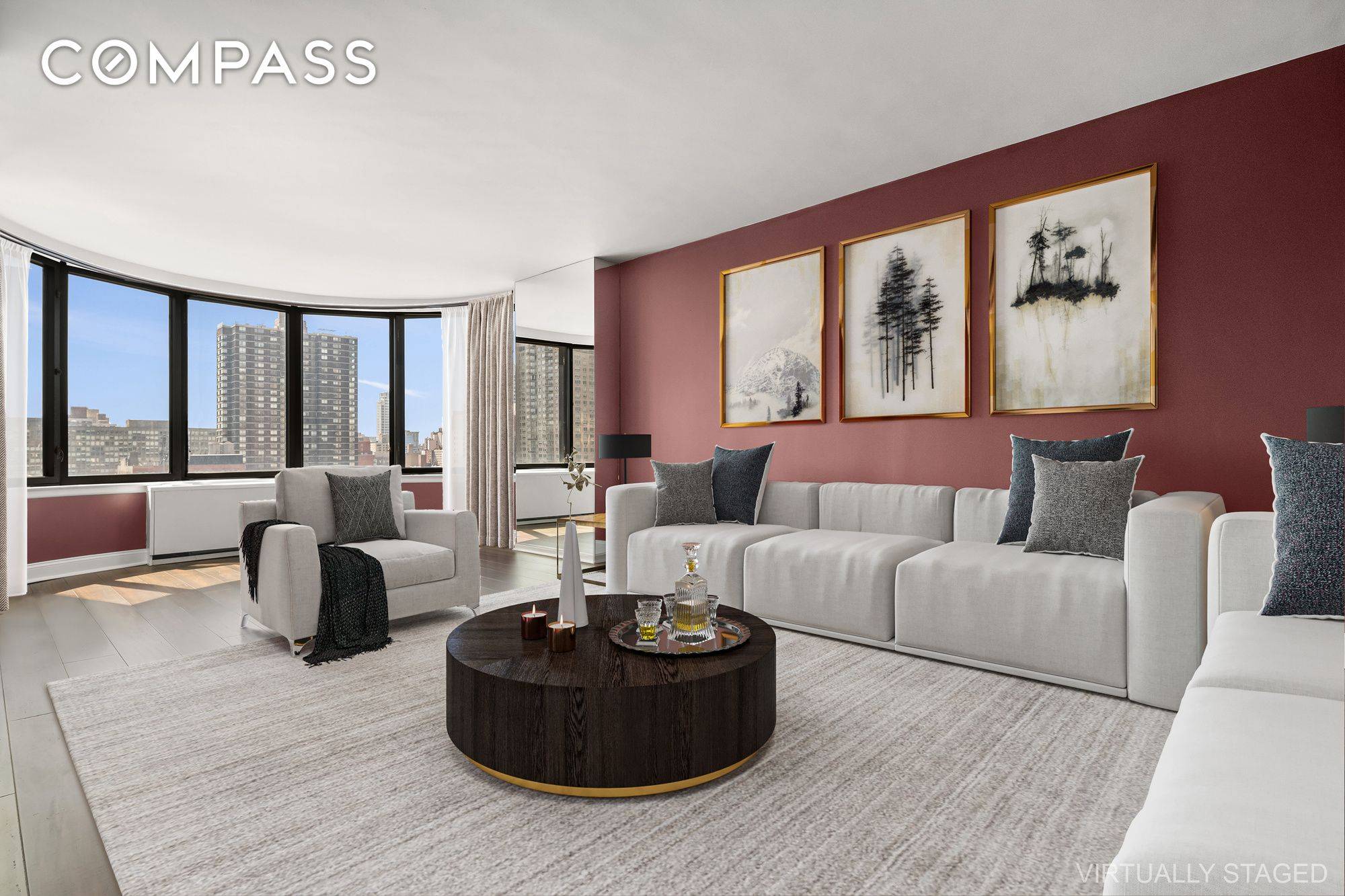Midtown east 2br flex 3 full service doorman condo with open spectacular city and water views.