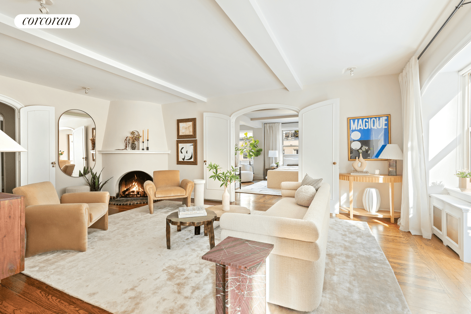 This exquisite two bedroom, two bathroom residence showcases dual PRIVATE terraces, a charming wood burning fireplace, and tremendous closet space.