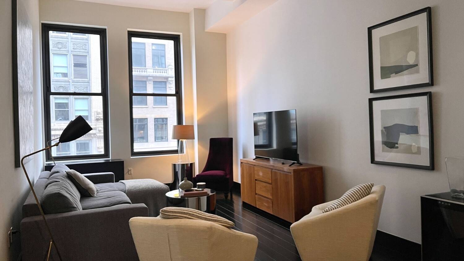 Luxury Furnished One Bedroom Loft at 254 Park Avenue South, Apt 6A Apartment 6A is a stunning, fully furnished one bedroom loft offering timeless style and modern comfort.