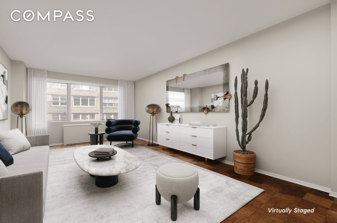 Spacious, Renovated 1 Bedroom in Doorman Building Prime Downtown Location !