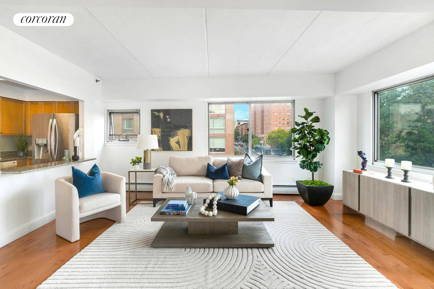 BRAND NEW ! Welcome to 300 West 145th Street, Residence 6E a spacious, sun filled corner three bedroom, two bathroom home in the heart of Central Harlem.
