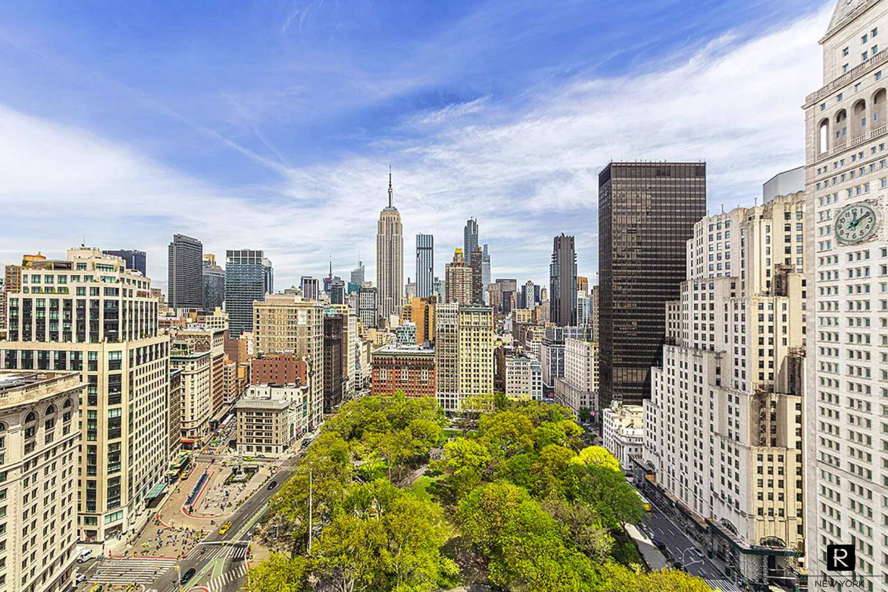Avail May 1st. 15 split Located in Flatiron s Madison Green Condominium, unit 19L is a north facing, well appointed one bedroom home with Madison Square Park and Empire State ...