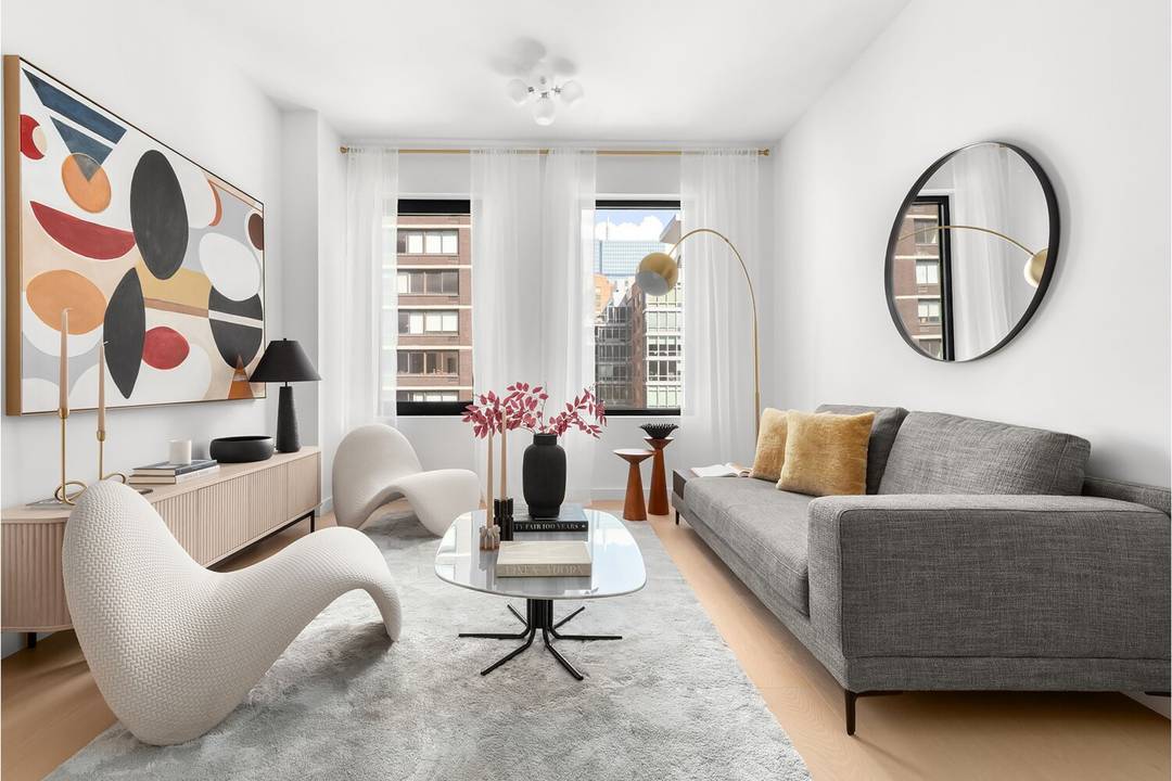 Residence 304 is a sophisticated 610 square foot, one bedroom, one bath residence boasts an elegant and inviting atmosphere.