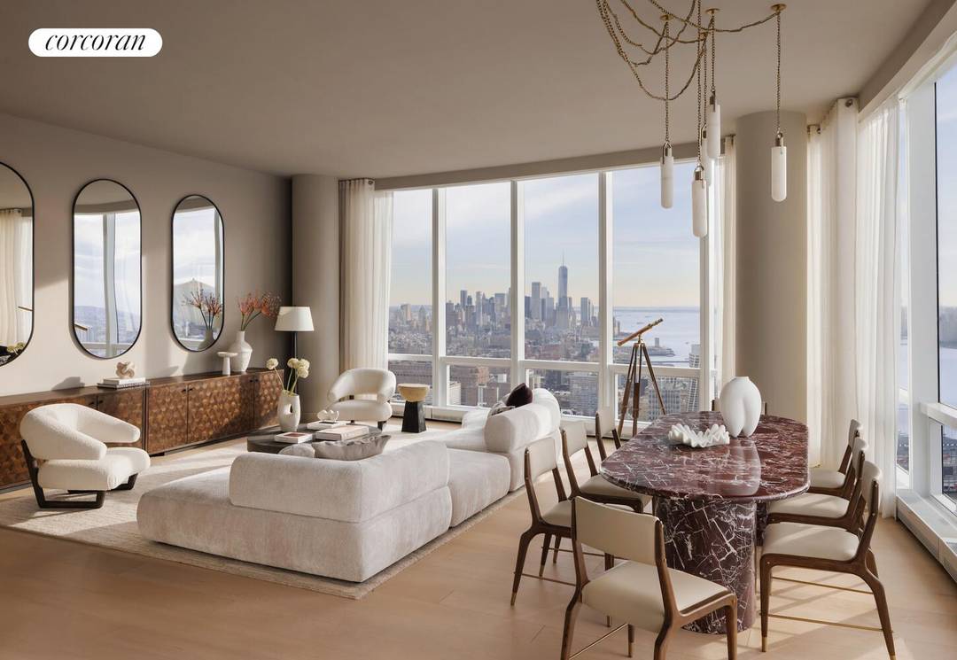 EXPERIENCE THE MOST DRAMATIC CITY AND RIVER VIEWS FROM THIS HIGH FLOOR FOUR BEDROOM AERIE !