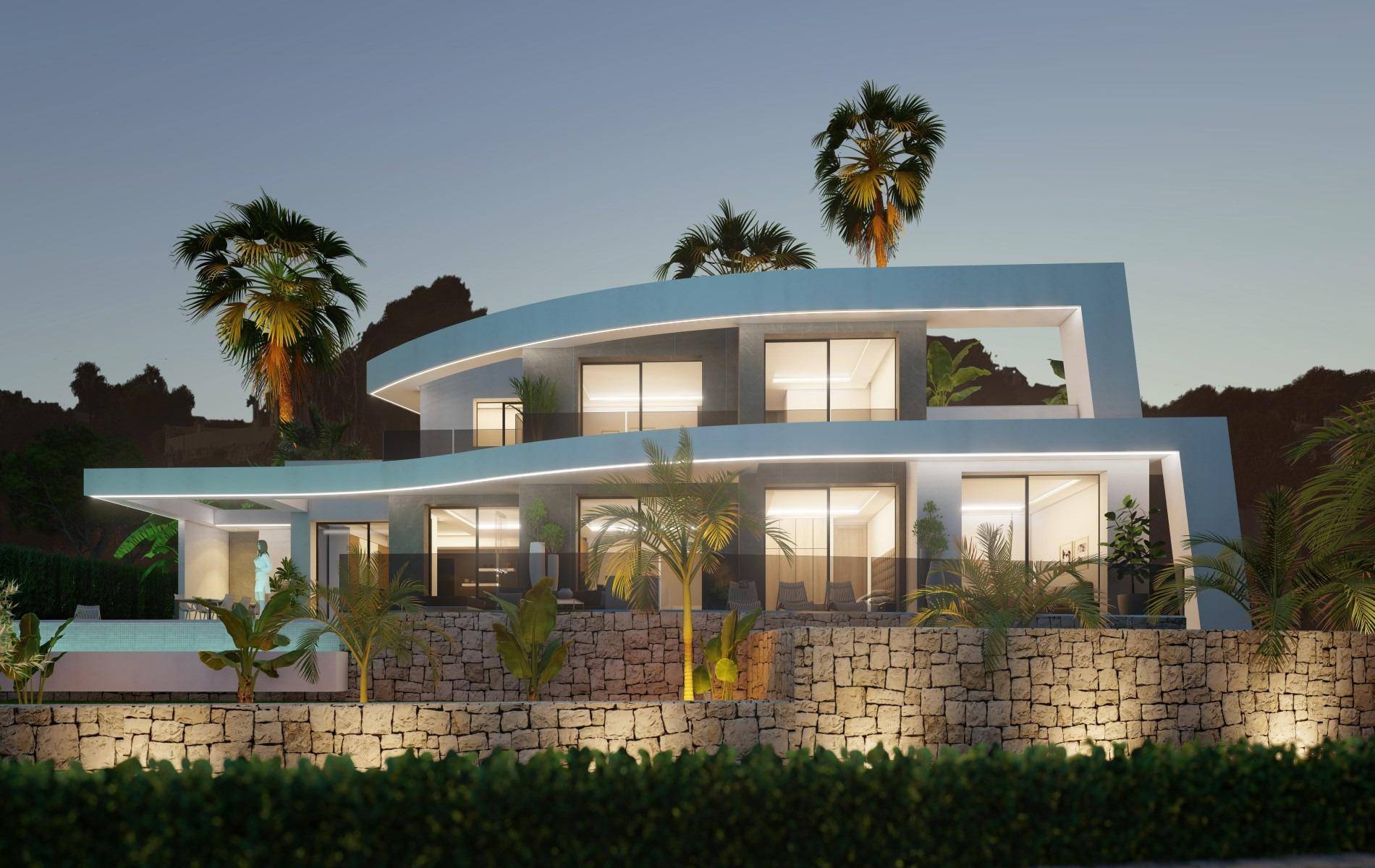 NEW BUILD VILLA WITH THE SEA VIEWS IN BENISSA New Build luxury villa built on a large plot of 1250m2, offering stunning sea views and open views towar