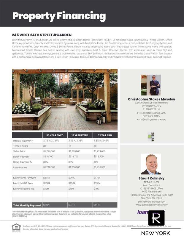 RARE Private GARDEN one bedroom apartment in quiet Brownstone Cooperative.
