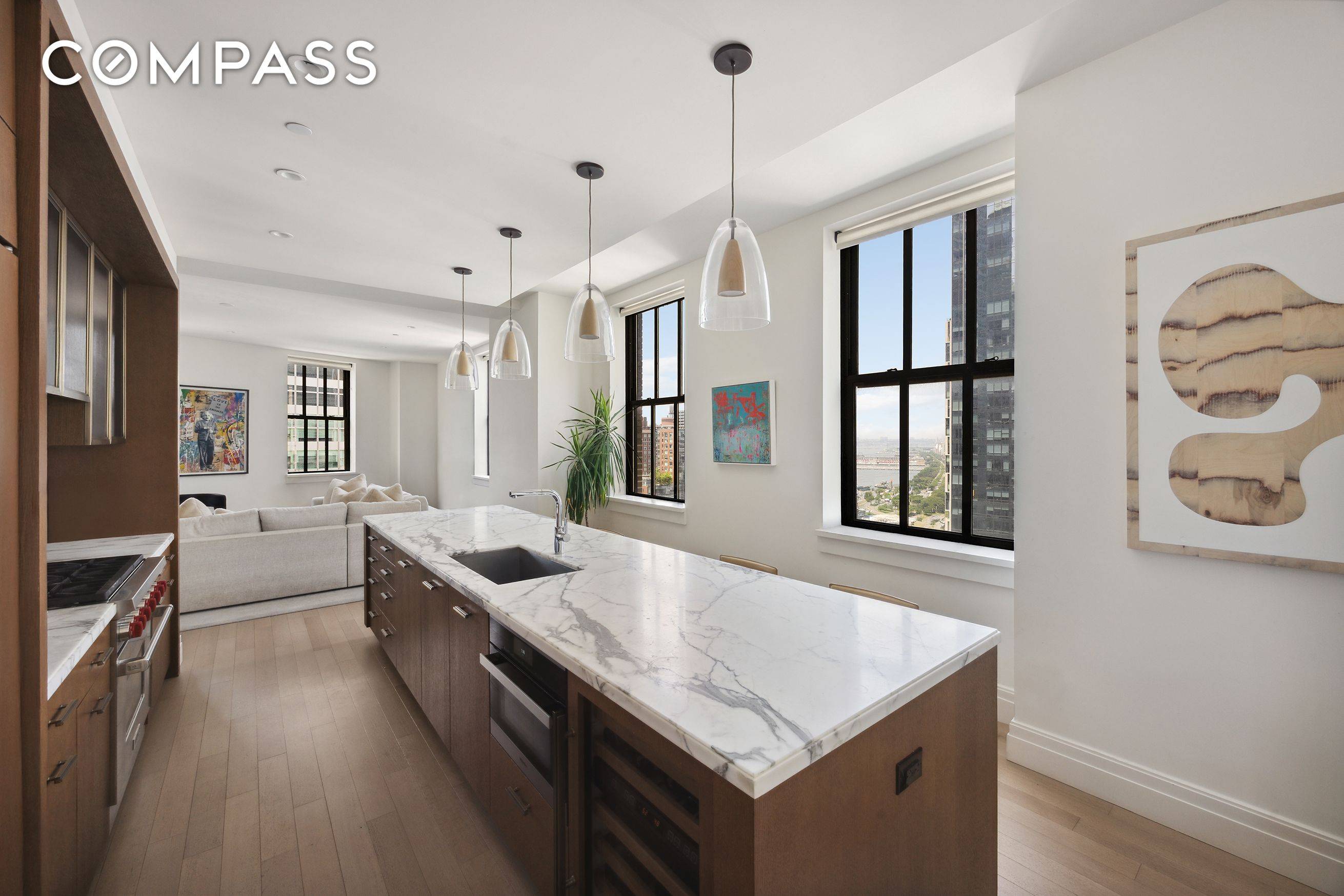 This 3 bedroom, 3. 5 bathroom corner unit spans 2, 456 square feet and features open northern and western exposures.