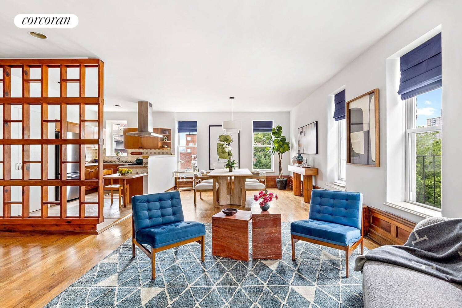 Welcome to 129 Columbia Heights, Apartment 63 A Rare Top Floor Gem in Brooklyn Heights Perched on the top floor of a stately Beaux Arts co op, this corner three ...