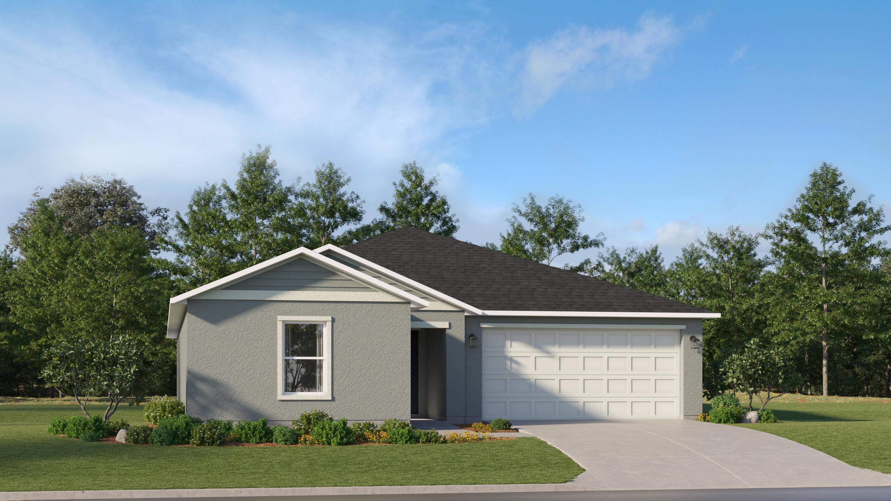 This new single story home is a modern take on a classic design.