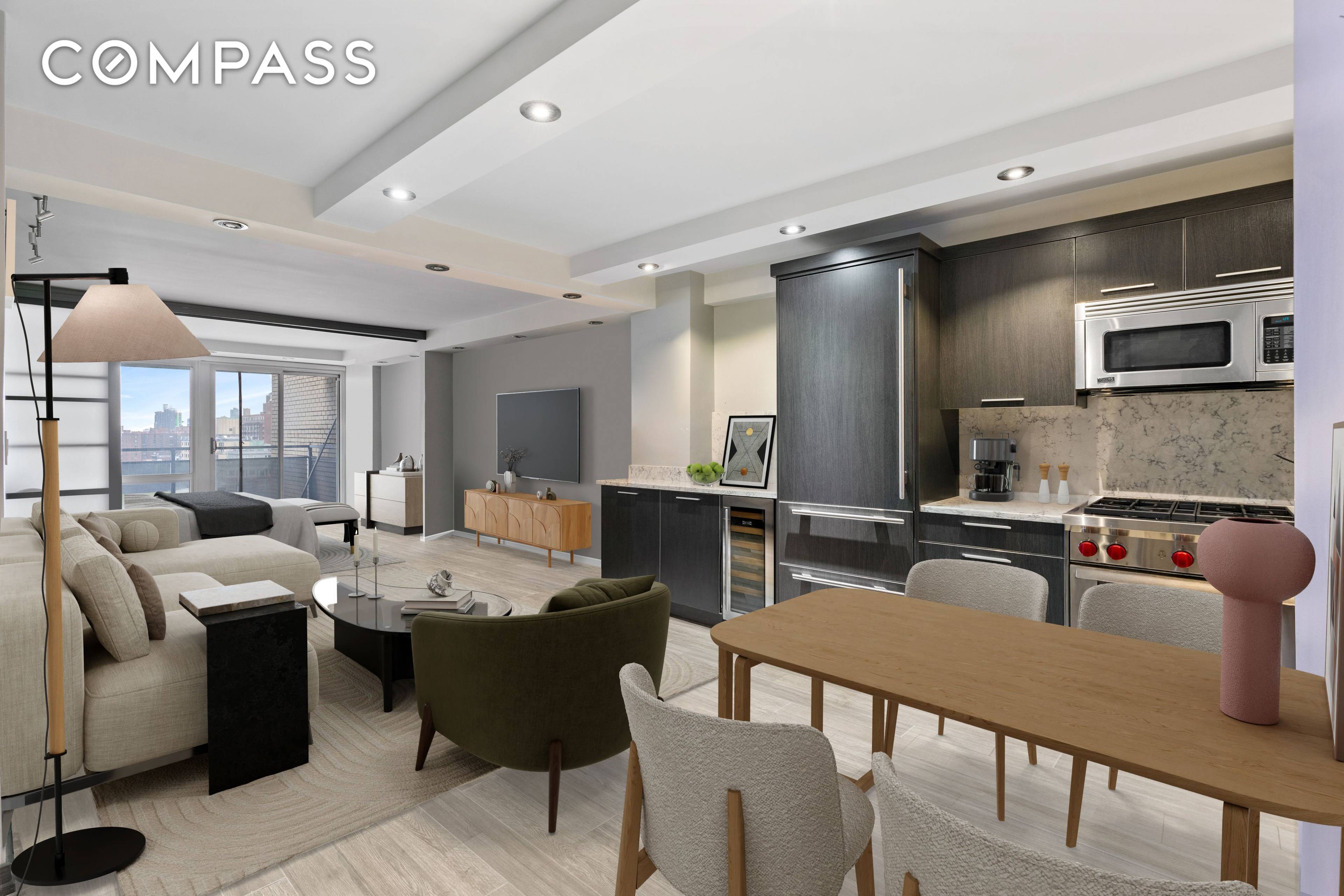 Step into a realm of unparalleled elegance with this uniquely renovated one bedroom apartment, a true gem within the building.