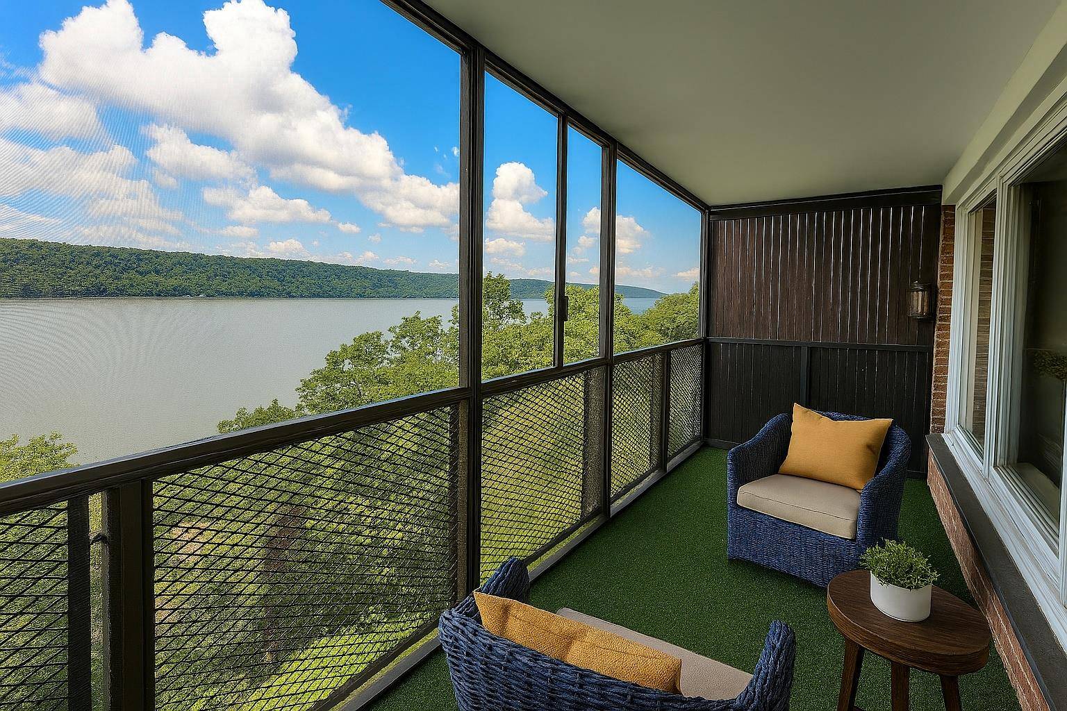 Welcome to this spacious 3 bedroom, 2 bath residence offering captivating, panoramic views of the Hudson River best enjoyed from your private terrace.