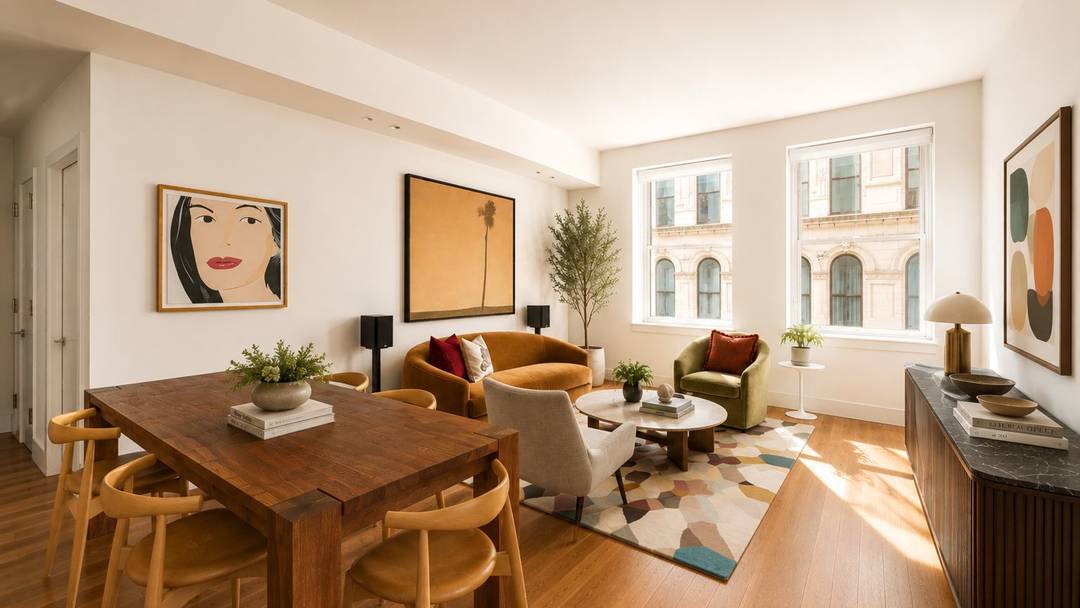 Introducing Residence 5D at The Leonard an exceptionally rare opportunity to own a sprawling Tribeca residence offering true 3 bedroom functionality below the 3M price point.