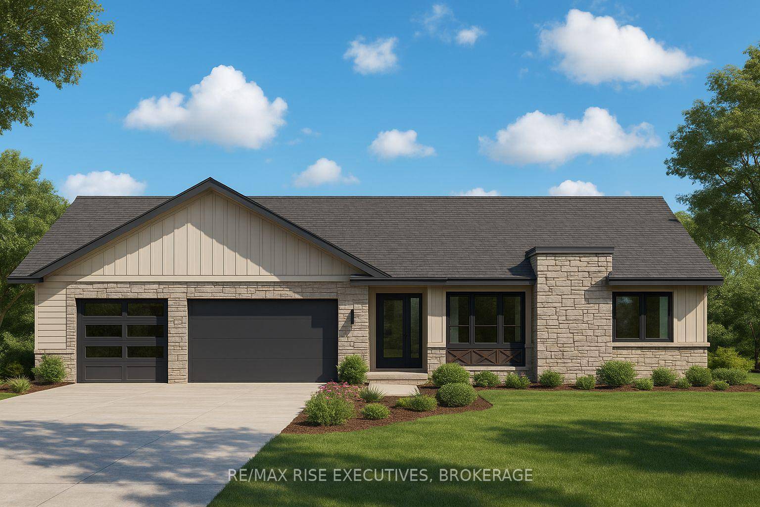 A custom built all brick bungalow by Matias Custom Homes, set on a picturesque 1.