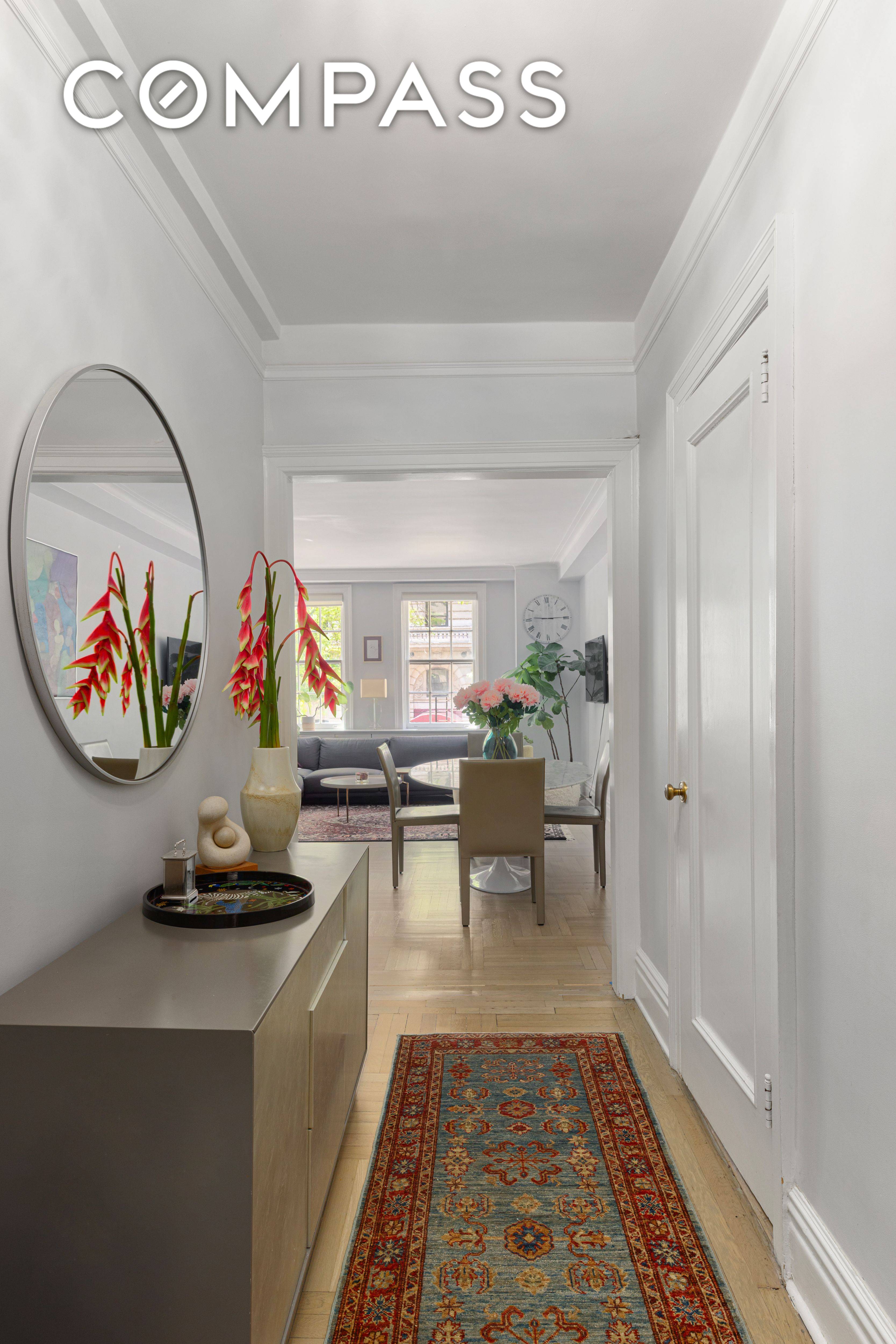 This home is on a quintessential Upper West Side block in a classic Rosario Candela designed prewar building.