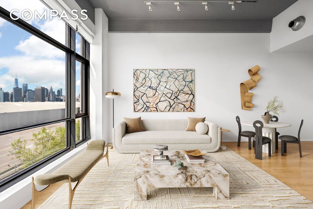 Spacious Waterfront Apartment in Red Hook with Parking Included Luxury Condo at 160 Imlay Street Manhattan Skyline Views Experience authentic Brooklyn waterfront living in this expansive one bedroom loft with ...