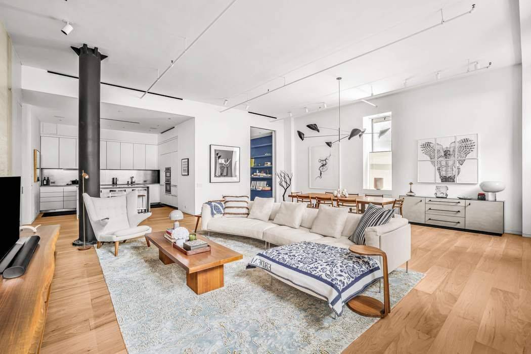 Glamorous Flatiron Loft with Architectural Drama amp ; Designer Finishes In a city of white boxes, this one breaks the mold !