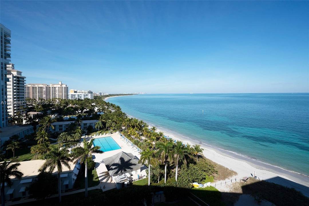 Stunning penthouse with ocean views and Key Biscayne shoreline.