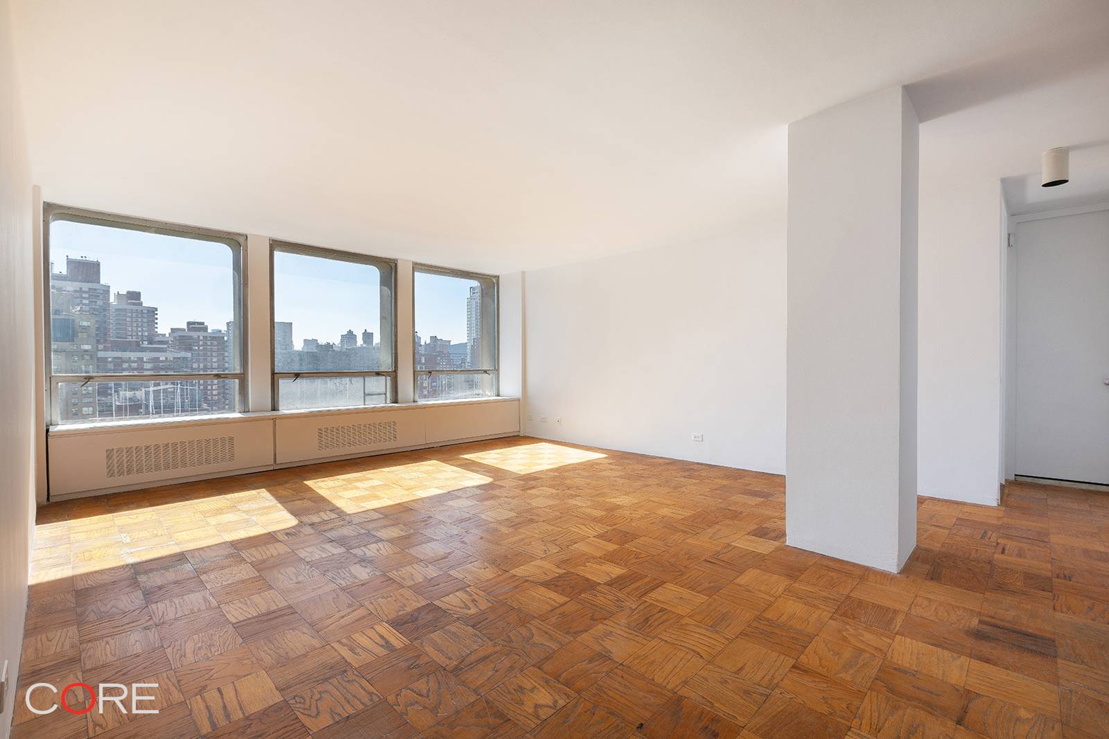 Bring your contractor to this extra large, south facing one bedroom with nearly floor to ceiling windows.