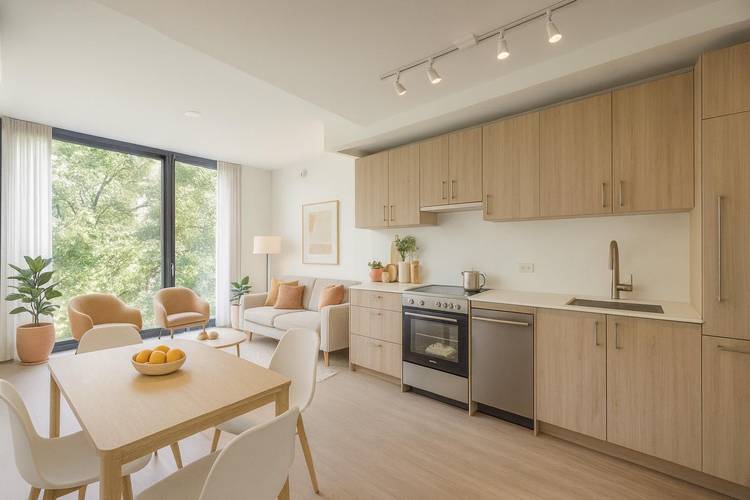 Residence 507 is a refined one bedroom with a calm, modern interior and a natural sense of flow.