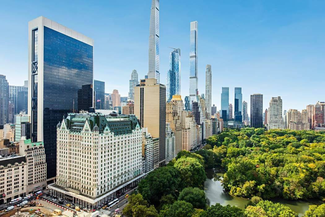 This spectacular high floor aerie is situated high atop the prestigious Pierre Hotel on Fifth Avenue.