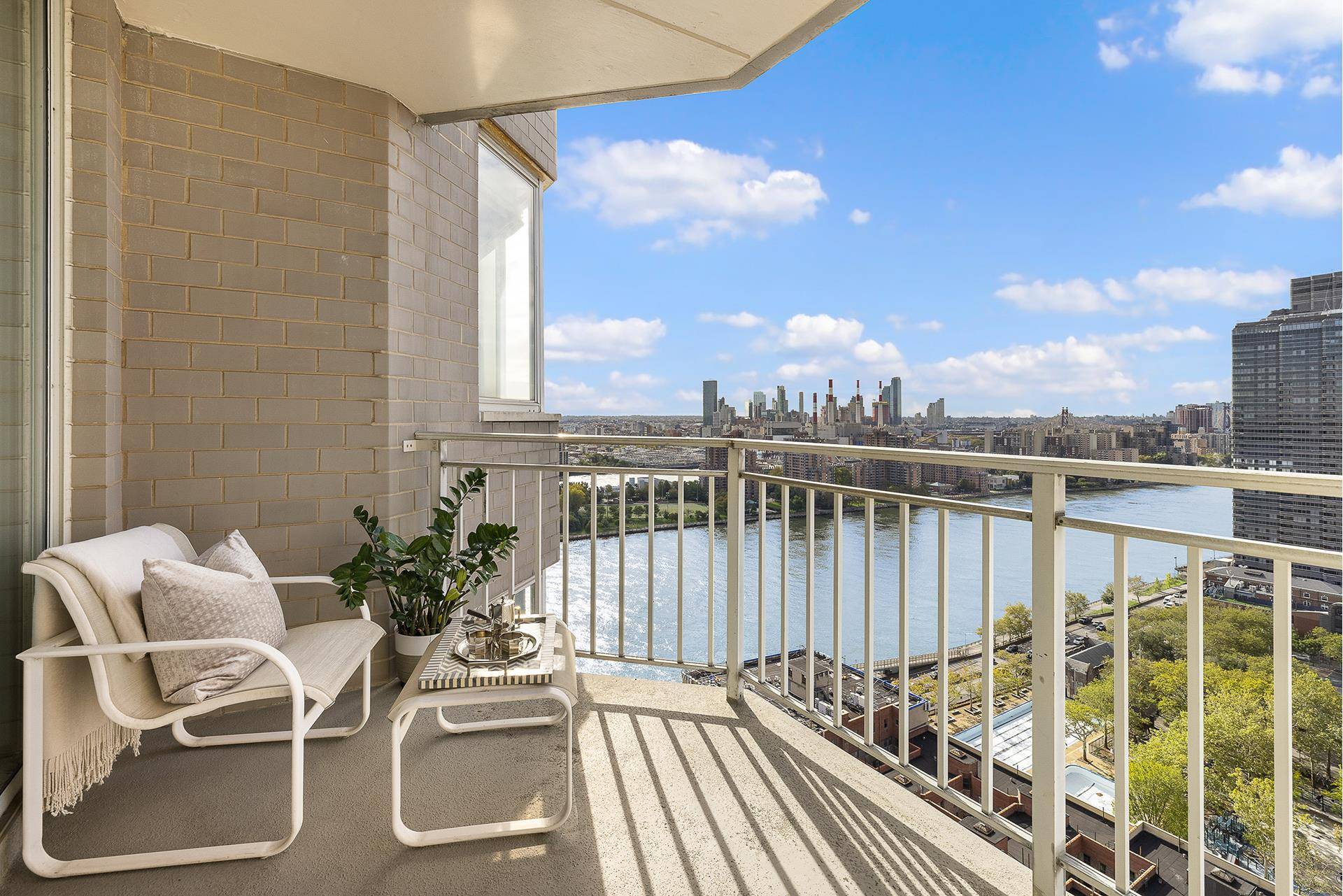 VIEWS, VIEWS, VIEWS ! ! Convertible 3 bedroom layout Floorplan attached Spectacular East River, NYC skyline, and bridge views south and north are on display from every room of this ...