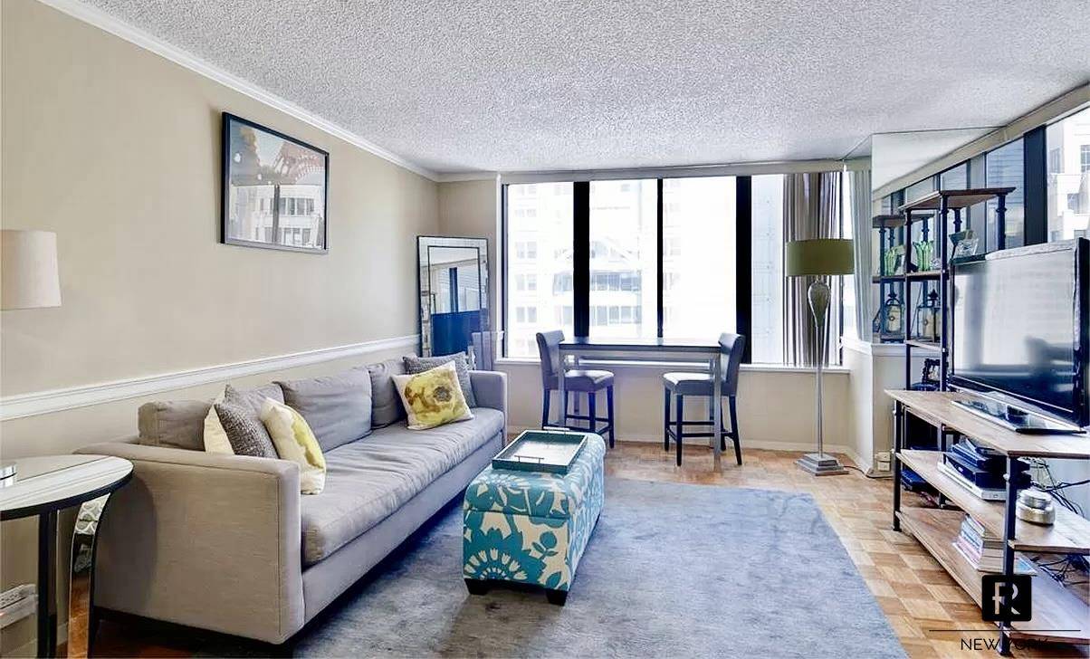Available September 1st Spacious one bedroom apartment with tons of light located at Fifth Avenue Tower, a full service luxury building centrally located steps from Bryant Park.